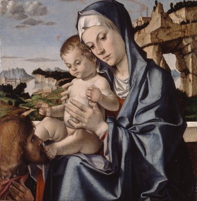 The Virgin and Child with a Saint by Bartolomeo Montagna
